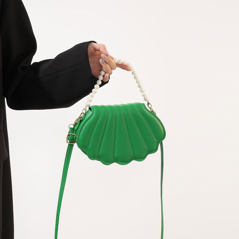 Tiffany™ - Leather Shape Pearl Chain Crossbody Bag