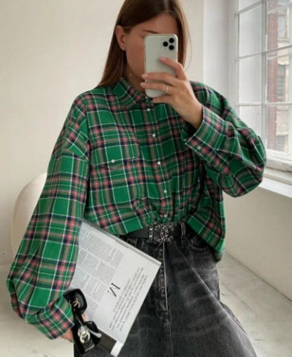 Alva™ - Plaid oversized shirts