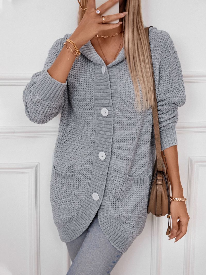 Helle™ - Hooded Long Knitted Cardigan