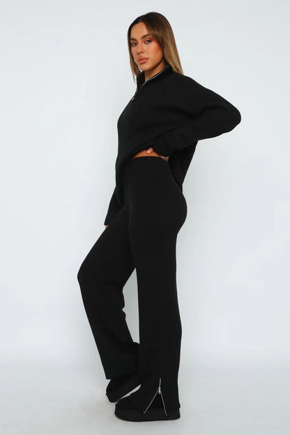 Quarter™ - Zip Long Sleeve Top and Pants Set