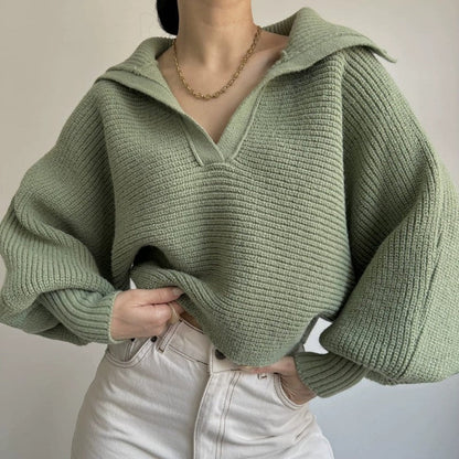 Ivy™ - Collar Long Sleeve Sweater