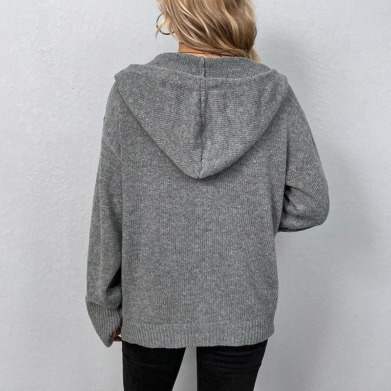 Alona™-  Knitted Hoodie Cardigan