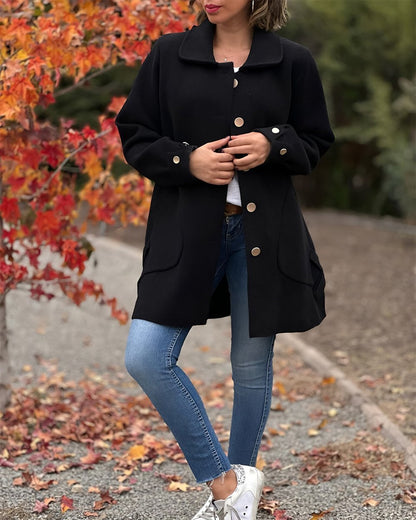 Sheldy™ - Manteau pour femme avec nœud latéral solide